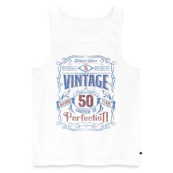 Vintage Crafted To Perfection 50th Birthday - Männer Premium Bio Tank Top - Weiß - Vorne - Michal (187cm)