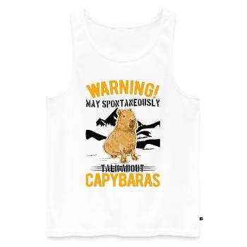 May spontaneously talk about Capybaras - Männer Premium Bio Tank Top - Weiß - Vorne - Michal (187cm)