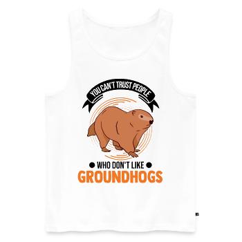 Murmeltier Groundhog Marmot Waldmurmeltier - Männer Premium Bio Tank Top - Weiß - Vorne - Michal (187cm)