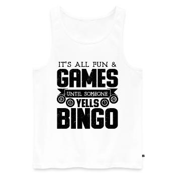 Bingo Yells Bingo Fan Fun Bingo - Débardeur bio Premium Homme - blanc - Devant - Michal (187cm)