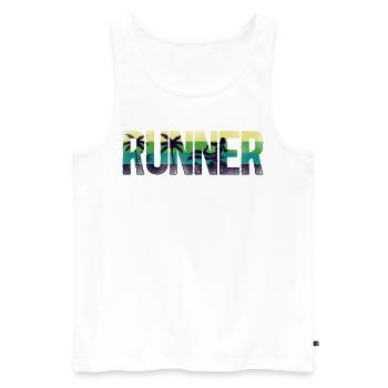 Running Runner Half Marathon Retro - Men's Premium Organic Tank Top - white - Front - Michal (187cm)