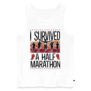 Running Runner Half Marathon - Männer Premium Bio Tank Top - Weiß - Vorne - Michal (187cm)