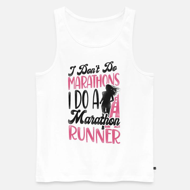 Running Runner Half Marathon - Männer Premium Bio Tank Top - Weiß