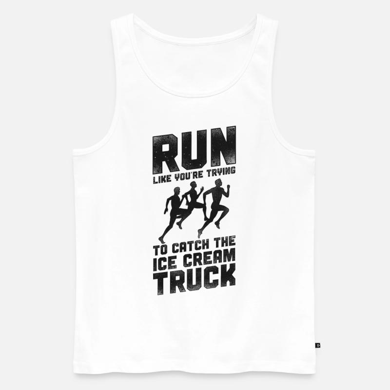 Running Runner Half Marathon - Männer Premium Bio Tank Top - Weiß