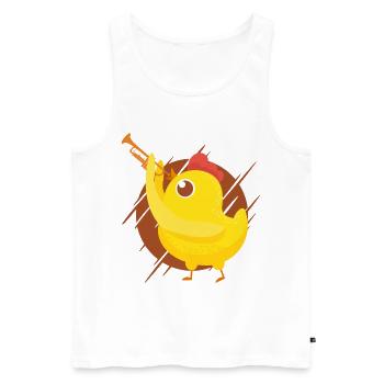 Trumpet Player Girl Chicken - Men's Premium Organic Tank Top - white - Front - Michal (187cm)