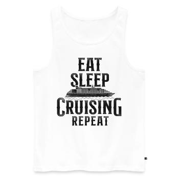 Vacances en bateau de croisière Manger dormir - Débardeur bio Premium Homme - blanc - Devant - Michal (187cm)