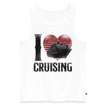Bateau de croisière Vacances Coeur Vintage - Débardeur bio Premium Homme - blanc - Devant - Michal (187cm)