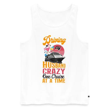 Croisière Vacances Mari Femme - Débardeur bio Premium Homme - blanc - Devant - Michal (187cm)