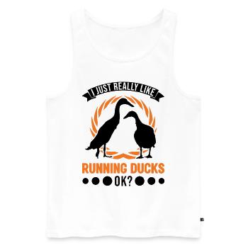 I just really like Running Ducks, ok Laufente - Men's Premium Organic Tank Top - white - Front - Michal (187cm)