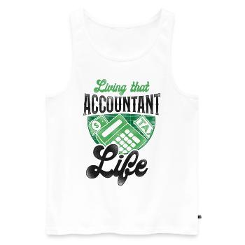 Accountant Bookkeeper Accounting - Men's Premium Organic Tank Top - white - Front - Michal (187cm)
