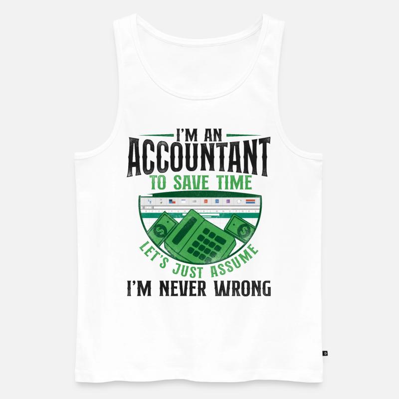 Comptable Comptable Comptable Comptabilité - Débardeur bio Premium Homme - blanc