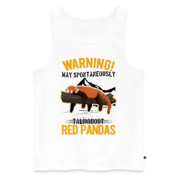 Peut parler spontanément des pandas roux - Débardeur bio Premium Homme - blanc - Devant - Michal (187cm)