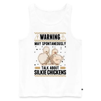 Warning Silkie Chicken Silkie Chicken - Men's Premium Organic Tank Top - white - Front - Michal (187cm)