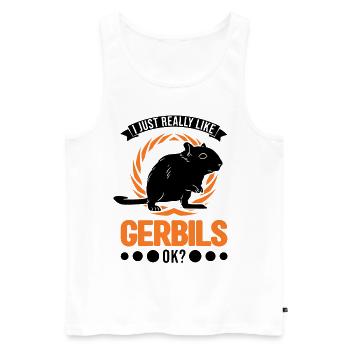 J’aime beaucoup Gerbils Rennratte Rennmaus - Débardeur bio Premium Homme - blanc - Devant - Michal (187cm)