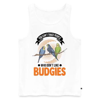 Budgie Gift Welli Cockatiel - Men's Premium Organic Tank Top - white - Front - Michal (187cm)