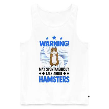 Warnung Hamster Hamsterrad Goldhamster - Männer Premium Bio Tank Top - Weiß - Vorne - AI Model Male 178 light (178cm)