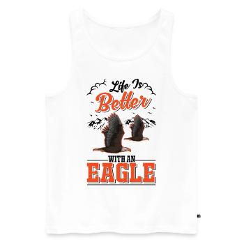 Life is better with an Eagle Golden Eagle Eagle - Men's Premium Organic Tank Top - white - Front - AI Model Male 178 light (178cm)