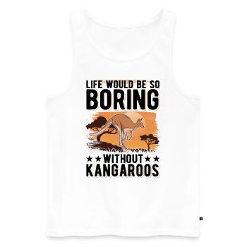 Kangourou australien Kangourou d’Australie - Débardeur bio Premium Homme - blanc - Devant - Michal (187cm)