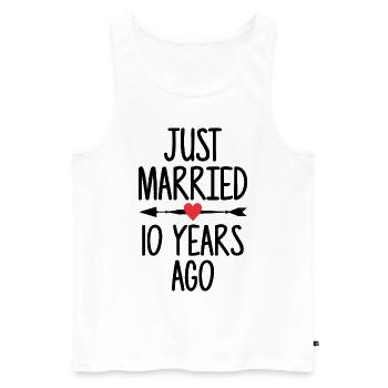 Just Married 10 Years Ago 10th Wedding Anniversary - Männer Premium Bio Tank Top - Weiß - Vorne - Michal (187cm)