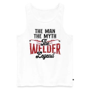 Welder Welding Dad Father Vintage - Men's Premium Organic Tank Top - white - Front - AI Model Male 178 light (178cm)