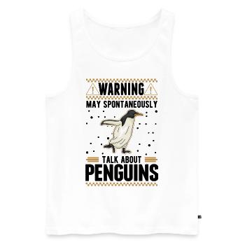 Peut parler spontanément des pingouins - Débardeur bio Premium Homme - blanc - Devant - Michal (187cm)