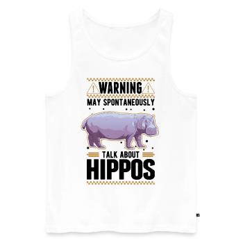 Warning Hippo Hippo Hippo Hippo - Men's Premium Organic Tank Top - white - Front - AI Model Male 178 light (178cm)