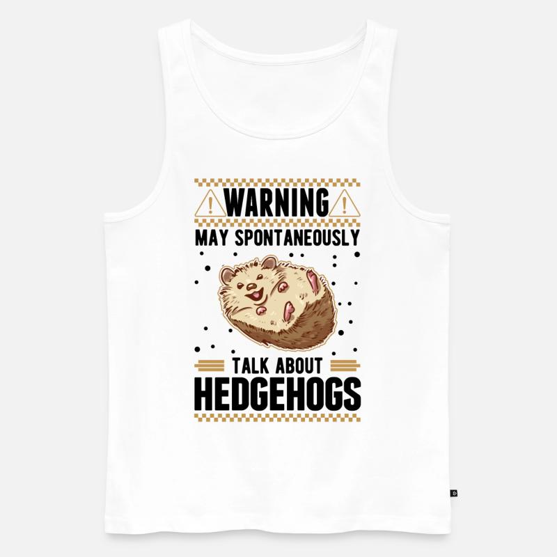 Warnung Igel Stacheligel - Männer Premium Bio Tank Top - Weiß