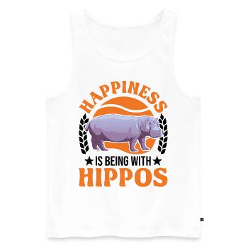 Hippo Lucky Hippo Hippo - Débardeur bio Premium Homme - blanc - Devant - Michal (187cm)