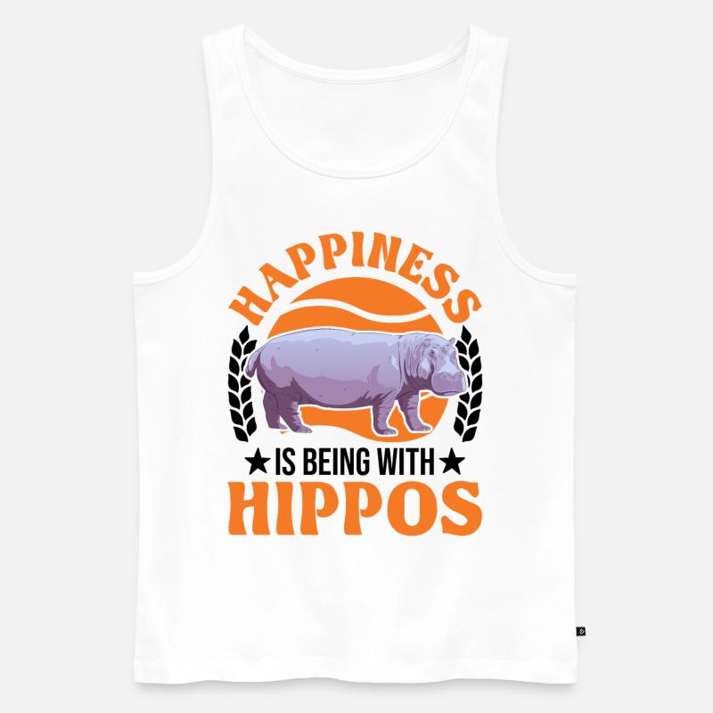 Nilpferd Glück Flusspferd - Männer Premium Bio Tank Top - Weiß