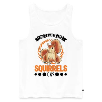 J’aime vraiment Squirrels Squirrel - Débardeur bio Premium Homme - blanc - Devant - Michal (187cm)