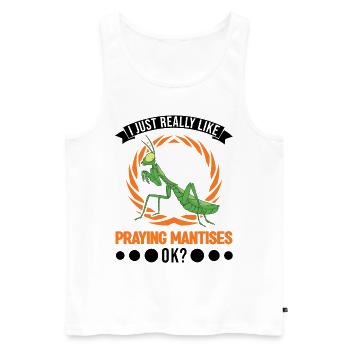 Praying Mantis Gift Mantis Mantis Mantis Fangschrecke - Men's Premium Organic Tank Top - white - Front - AI Model Male 178 light (178cm)