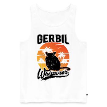 Gerbil Whisperer Racing Rat Gift Gerbil - Men's Premium Organic Tank Top - white - Front - Michal (187cm)