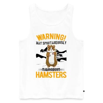 Warning Hamster Hamster Wheel Golden Hamster - Men's Premium Organic Tank Top - white - Front - AI Model Male 178 light (178cm)
