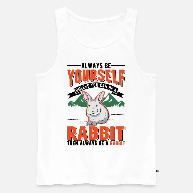 Rabbit Rabbit Rabbit Rabbit - Men's Premium Organic Tank Top - white