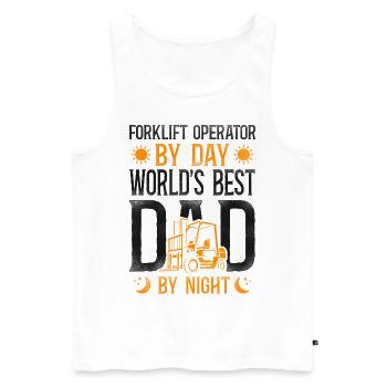 Certified Forklift Truck Operator - Men's Premium Organic Tank Top - white - Front - Michal (187cm)