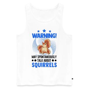 Warning Squirrel Gray Squirrel - Men's Premium Organic Tank Top - white - Front - AI Model Male 178 light (178cm)