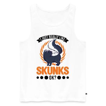 I just really like Skunks, ok Stinktier - Männer Premium Bio Tank Top - Weiß - Vorne - AI Model Male 178 light (178cm)