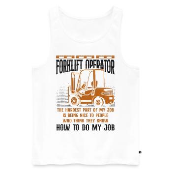 Certified Forklift Truck Operator - Männer Premium Bio Tank Top - Weiß - Vorne - Michal (187cm)
