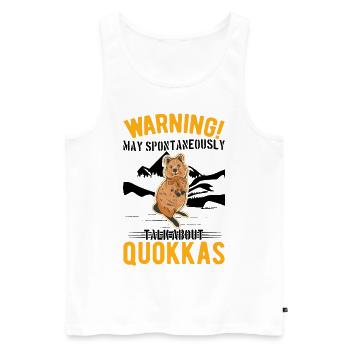 Peut parler spontanément de Quokkas - Débardeur bio Premium Homme - blanc - Devant - Michal (187cm)