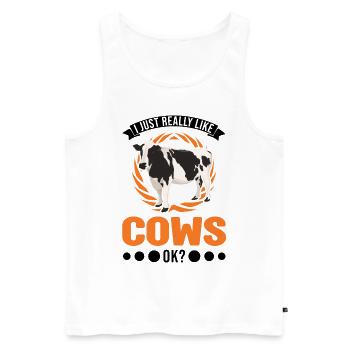 J’aime vraiment Cows Cattle Breeder Cow - Débardeur bio Premium Homme - blanc - Devant - Michal (187cm)