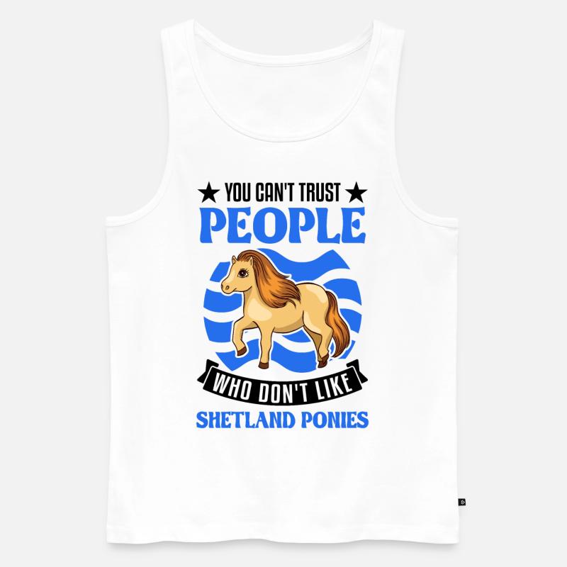 Shetland Pony Geschenk Shetty - Männer Premium Bio Tank Top - Weiß