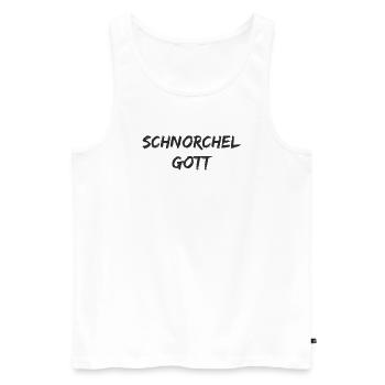 Tauchen - Schnorchel Gott - Männer Premium Bio Tank Top - Weiß - Vorne - Michal (187cm)