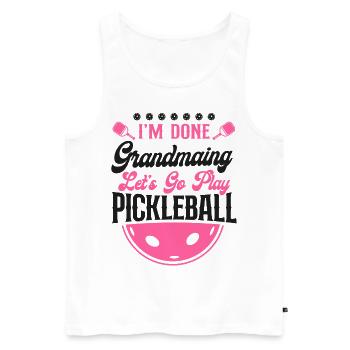 Pickleball Grandma I'm Done - Men's Premium Organic Tank Top - white - Front - Michal (187cm)