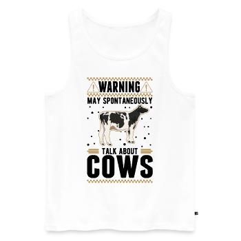 Peut parler spontanément de Vaches Vaches D’élevage Vaches - Débardeur bio Premium Homme - blanc - Devant - Michal (187cm)