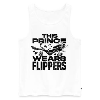 This Prince Wears Flippers Diver Scuba Diver Divin - Männer Premium Bio Tank Top - Weiß - Vorne - Michal (187cm)