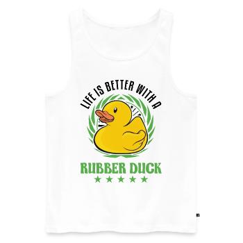 La vie est meilleure avec un Rubber Duck Gummiente - Débardeur bio Premium Homme - blanc - Devant - Michal (187cm)