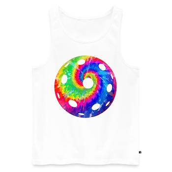 Pickleball Tie Dye Retro 80s 90s - Men's Premium Organic Tank Top - white - Front - Michal (187cm)
