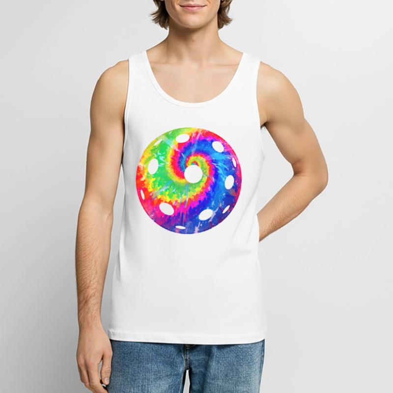 Pickleball Tie Dye Retro 80s 90s Men's Premium Organic Tank Top