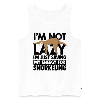 I'm Not Lazy I'm Just Saving My Energy For Snorkel - Männer Premium Bio Tank Top - Weiß - Vorne - Michal (187cm)