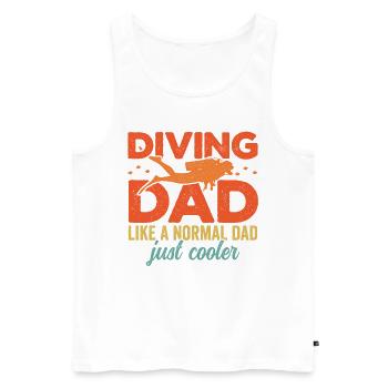Diving Dad Scuba Diver Underwater Snorkeling Divin - Männer Premium Bio Tank Top - Weiß - Vorne - Michal (187cm)
